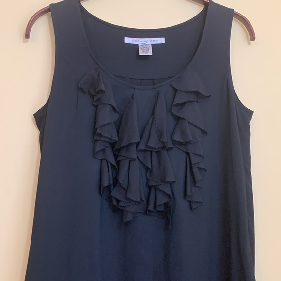 Diane Von Furstenburg Demeta Viscose Wool Ruffle Sleeveless Shift Dress 10 - Picture 3 of 17